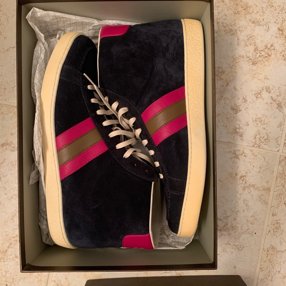Auth Gucci blue pink women sneakers 40 10-9.5